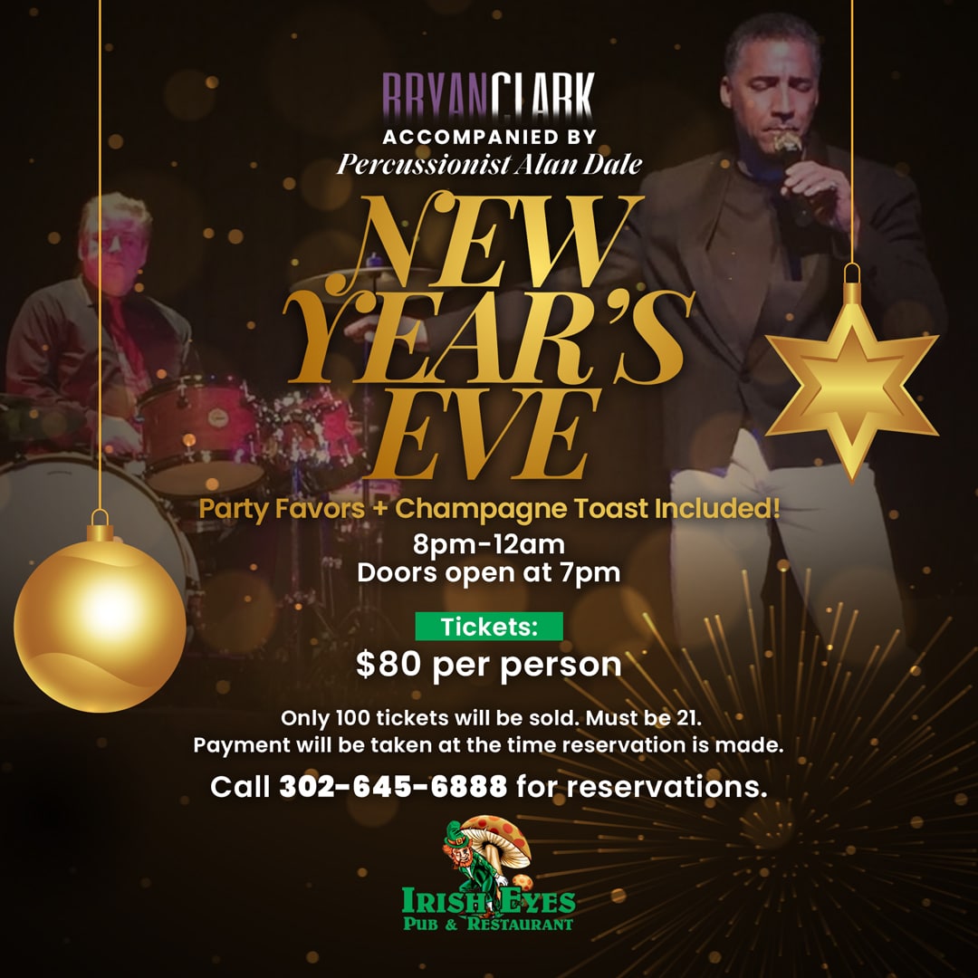 Bryan Clark New Year's Eve at Irish Eyes Flyer